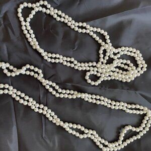 Quality Fashion 35 in White Good Pearl Bead Necklace -2 sets